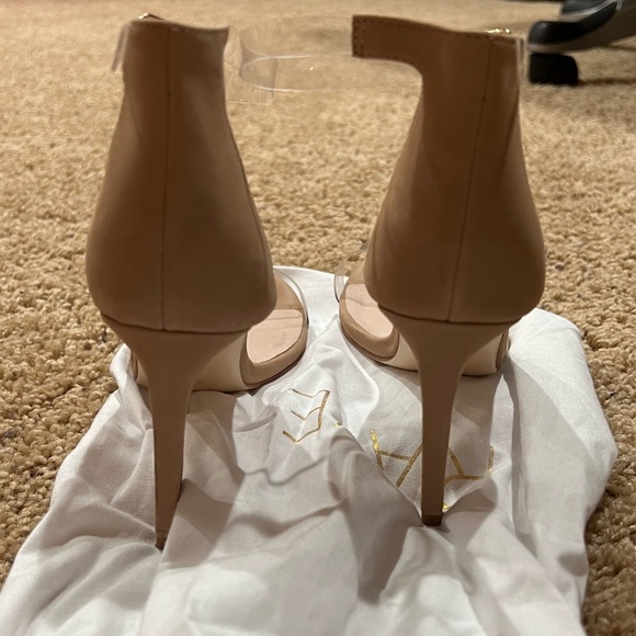 Raye wrap ankle heel in clear/nude - Picture 3 of 7